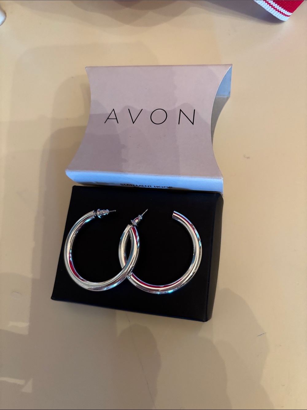 NEW Avon Silver Hoop Earrings - Classic Shiny Silver Hoops 1.5” across